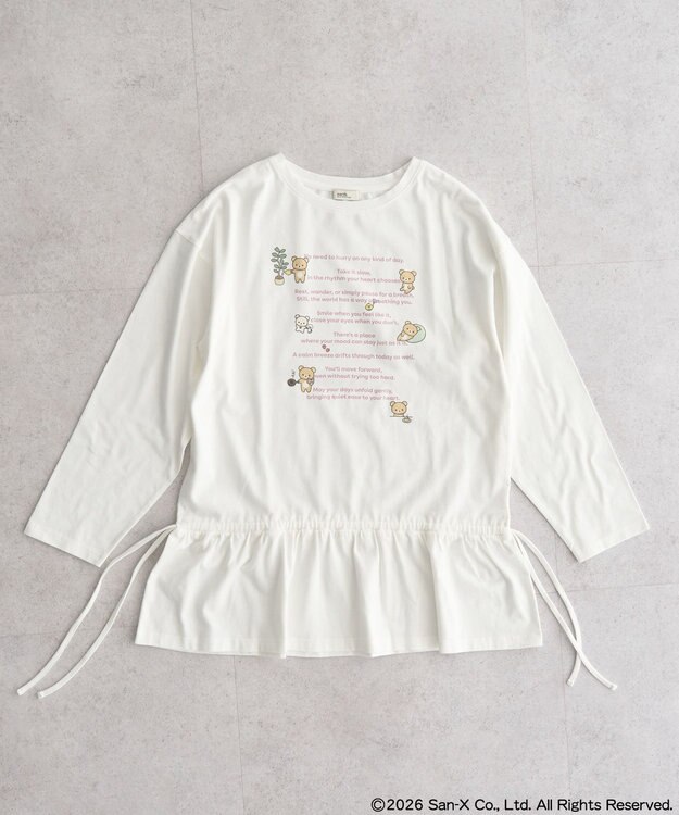 earth music&ecology 【予約】リラックマ×earth ブラウジングロンT オフホワイト