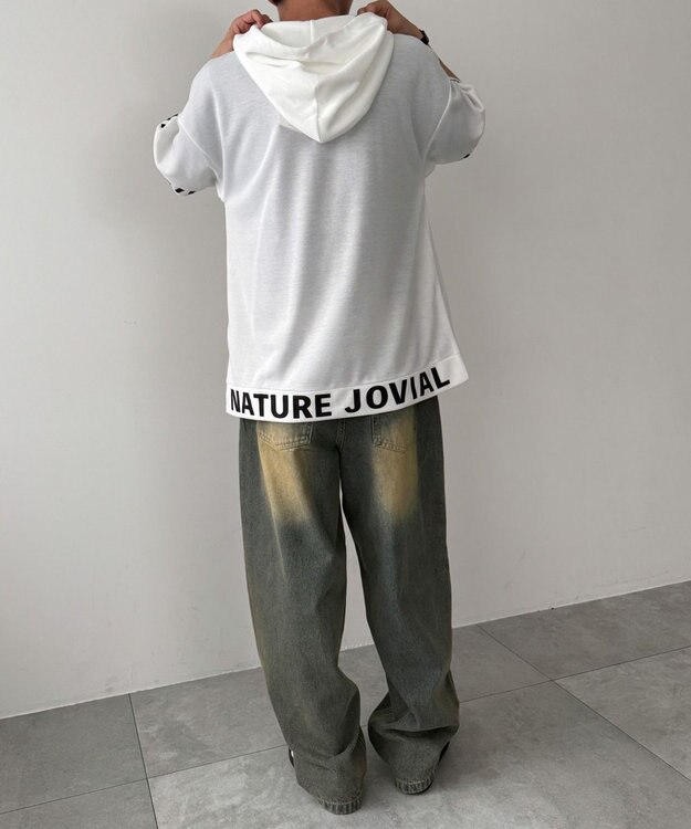 WEGO 【MLXLサイズ展開】グラフィックZIPパーカー（SS） ホワイト