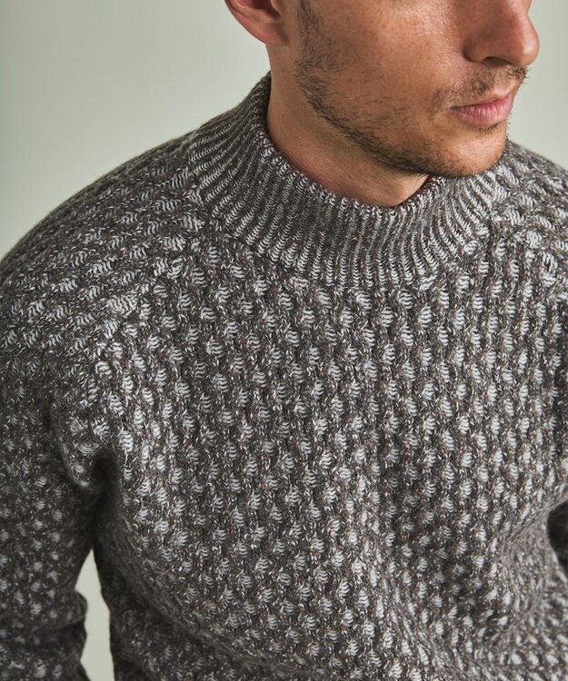 GOTAIRIKU 【LANEROSS】ミドルゲージモックネック ニット ベージュ系8