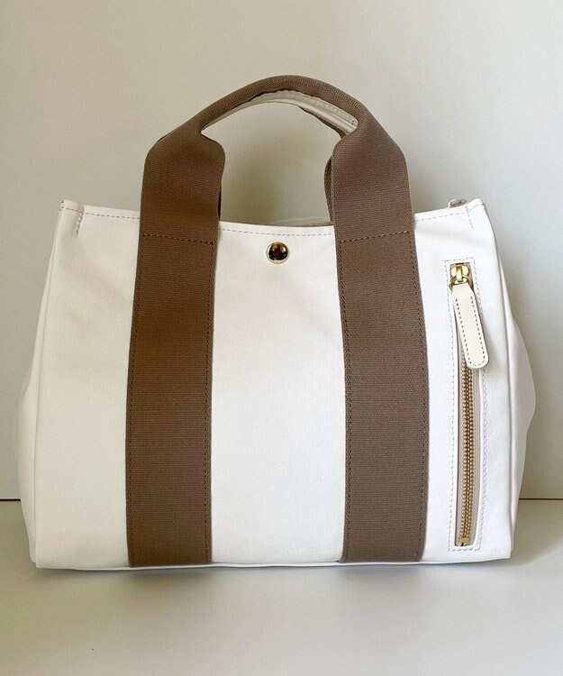 Hekhèr Le Style de Vie 新色追加【日本製 / 2WAY】PUコートコットンキャンバス トートバッグ medium ホワイト