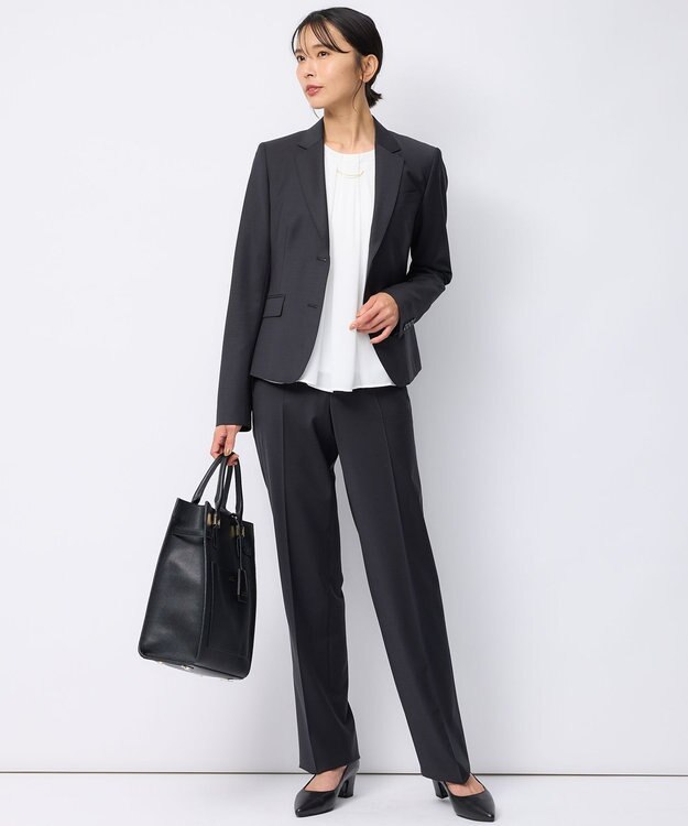 23区 【セットアップ対応】ラフィーネウール 二つ釦 ジャケット ブラック系