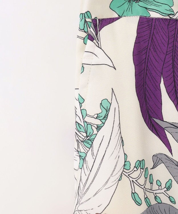 GRACE CONTINENTAL ボタニカルプリントワイドパンツ ベージュ