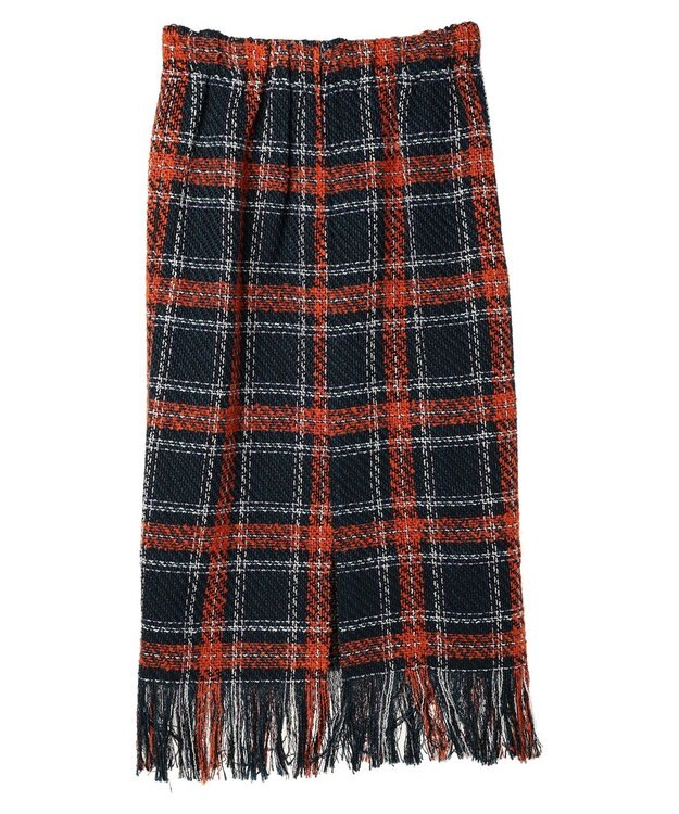 Green Parks ・ＳＵＧＡＲ　ＳＰＯＯＮ　チェックフリンジスカート Navy