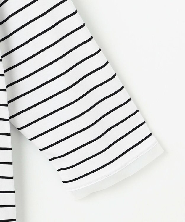 J.PRESS LADIES 【洗える】スムースジャージー ボーダー カットソー オフ×ブラック系