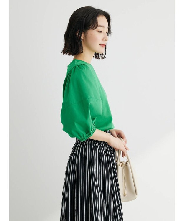 Green Parks 布帛ドッキングランタンスリーブカットプルオーバー Off White