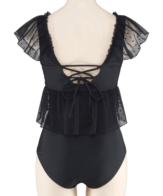 San-ai Resort（三愛水着楽園） 【San-ai Resort×PEACH　JOHNコラボ】【ナイスバディ水着】フリルワイヤービキニ　9M・11L　【San-ai Resort（サンアイリゾート）】 ブラック