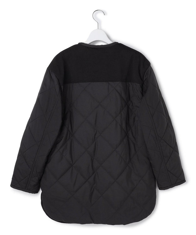 ICB L 【リバーシブル着用可能】 リバーシブルキルト ミドル丈コート チャコール×ブラック系