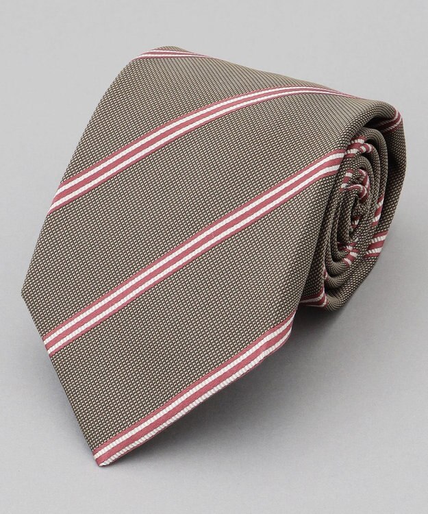 GOTAIRIKU  GOTAIRIKU別注【日本製】シルク ネクタイ_レジメンタル柄 ダークブラウン系1