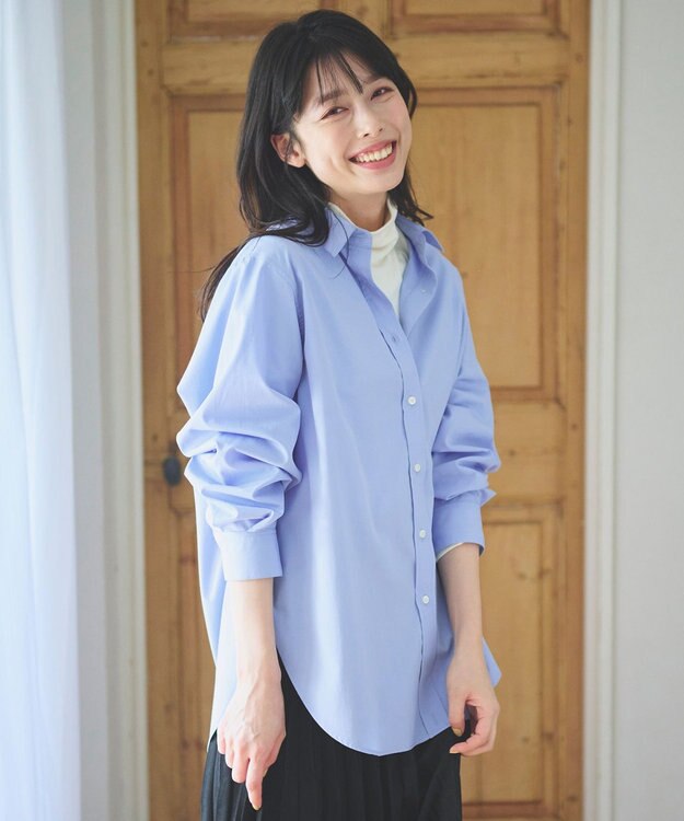 ANY 【UVカット/抗菌防臭/速乾】エニィファンクション　カシュクールシャツ ライトブルー