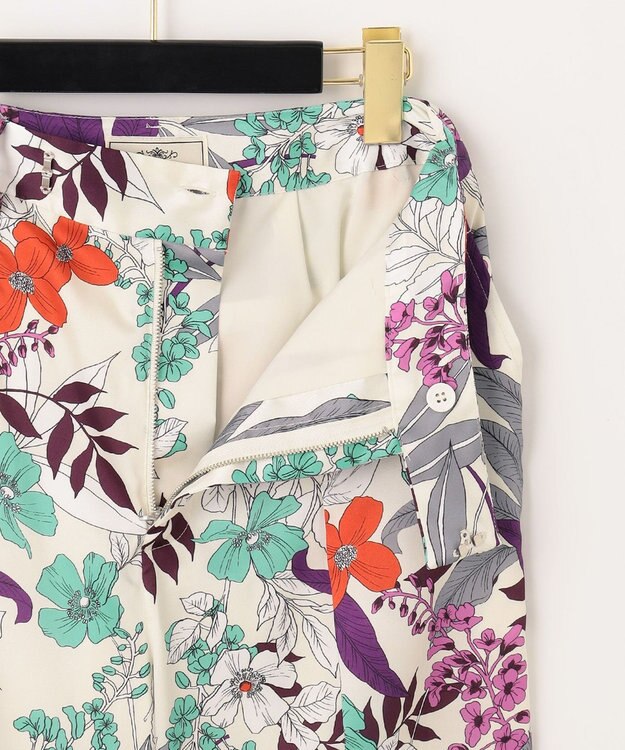 GRACE CONTINENTAL ボタニカルプリントワイドパンツ ベージュ