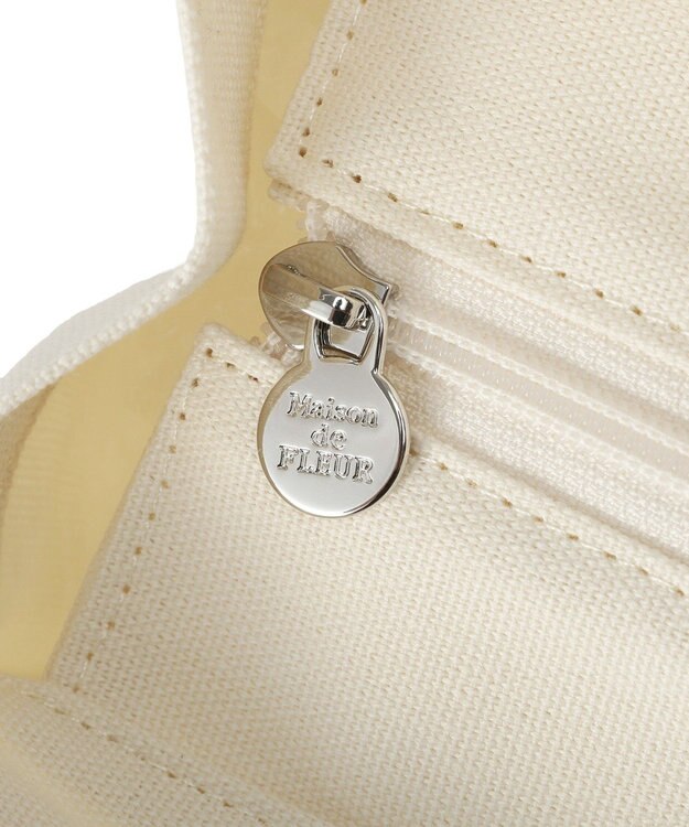 Maison de FLEUR ロゴ刺繍フリルハンドル帆布キャリーオンバッグ Pink