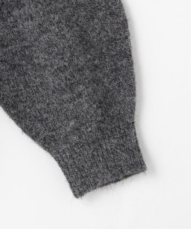 組曲 L へアリーヤーンボートネック ニット チャコールグレー系