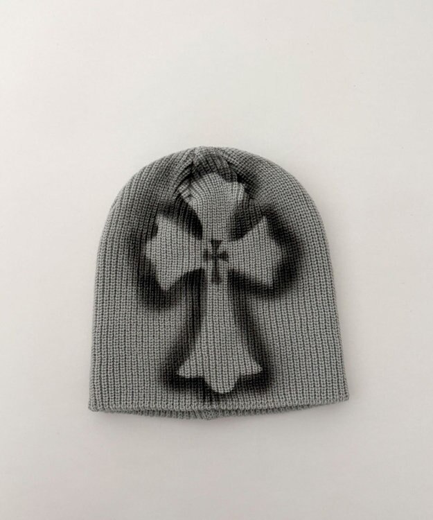 WEGO クロススプレープリントビーニー グレー