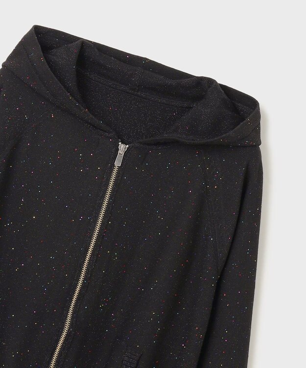 GRACE CONTINENTAL スパンコールニットパーカー ブラック