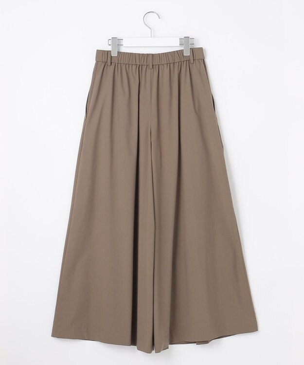 自由区 【XSサイズ～/洗える】ストレッチタイプライター ワイドパンツ ブラウン系