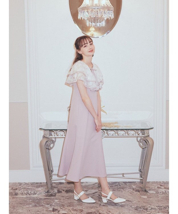 earth music&ecology ＳＥＴ２点レースボレロ＋キャミワンピース Pink