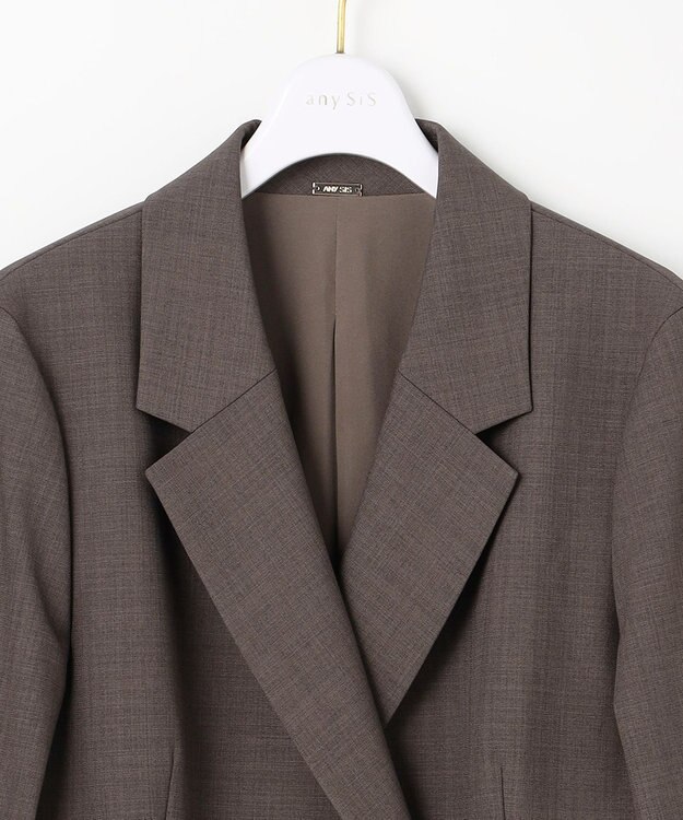 ANY SIS S ウーステッドエステル テーラード ジャケット モカグレー