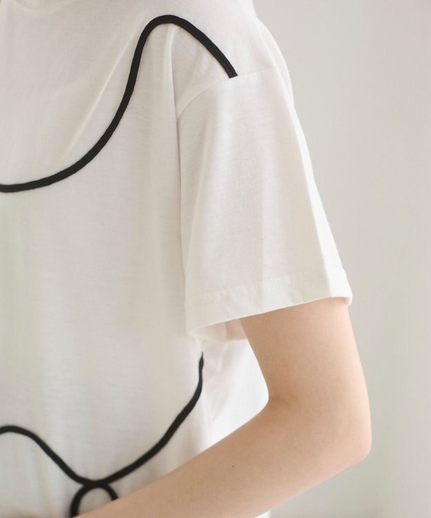 WEGO 【ANGIE VINTAGE】コード刺繍デザインTシャツ オフホワイト