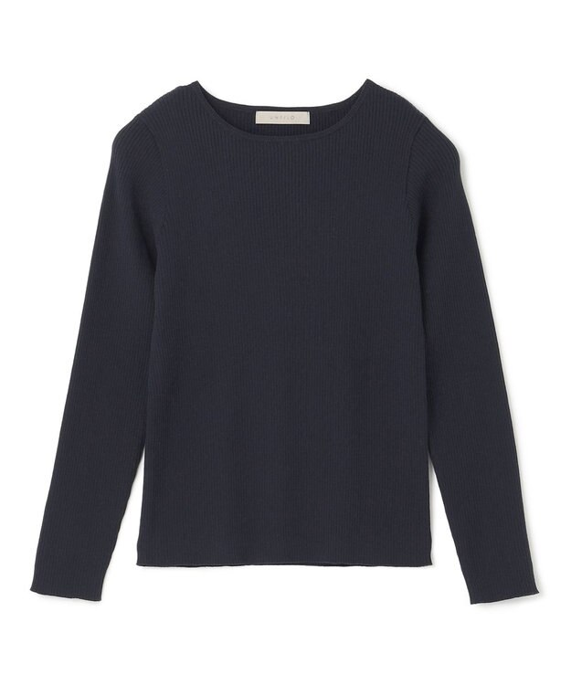 UNFILO コンパクトリブニット ネイビー