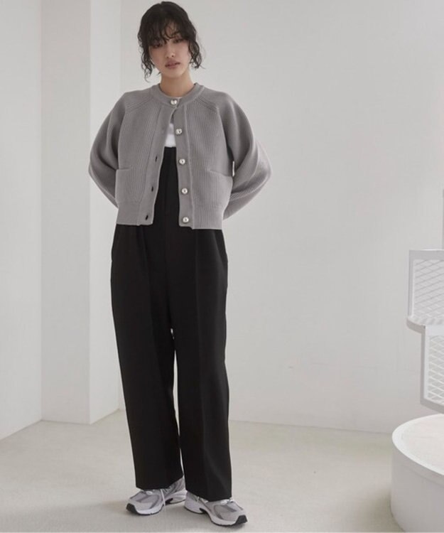 WEGO 【ANGIE VINTAGE】メタルボタンカーディガン ライトグレー