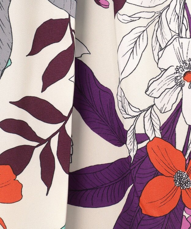 GRACE CONTINENTAL ボタニカルプリントワイドパンツ ベージュ