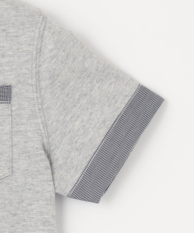 J.PRESS KIDS 【110-130cm】チェックカラー 半袖ポロシャツ グレー系