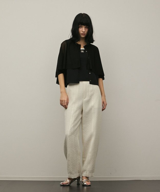 GRACE CONTINENTAL シアーケープニットカーディガン ブラック