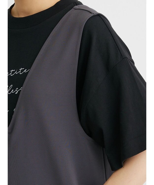 Green Parks ・ＥＬＥＮＣＡＲＥ　ＤＵＥ　２ｗａｙＶネックジャンスカ Charcoal Gray