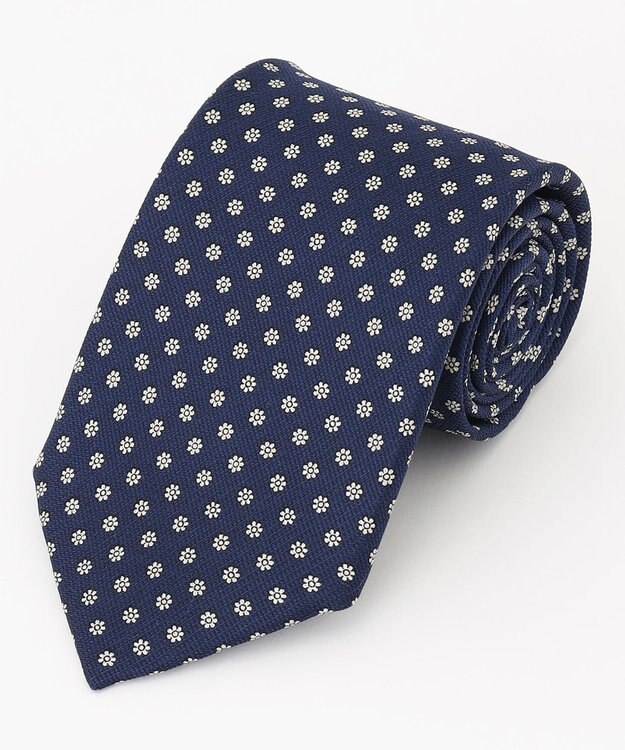 J.PRESS MEN 小紋柄ハンドプリントネクタイ ネイビー系5