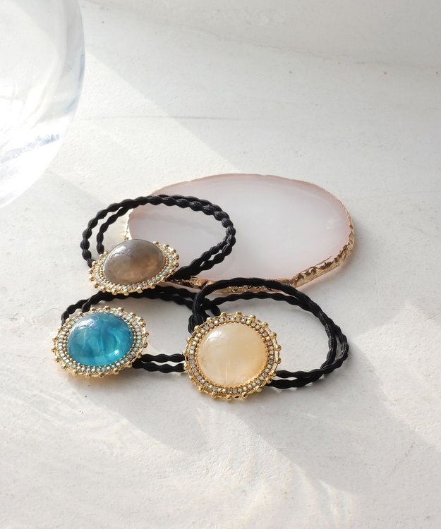 Tiaclasse ポイントカラーストーンゴム　 ターコイズ