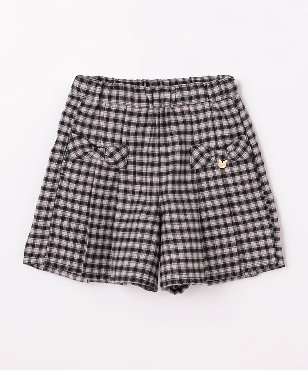ANY KIDS チェック柄 ショートパンツ ブラック×チェック