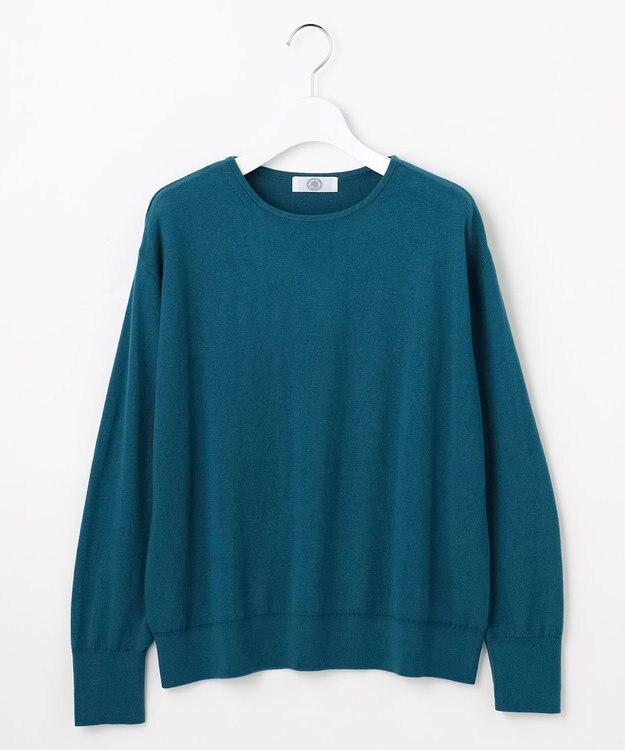 J.PRESS LADIES Cotton Wool ボートネック ニット エメラルド系