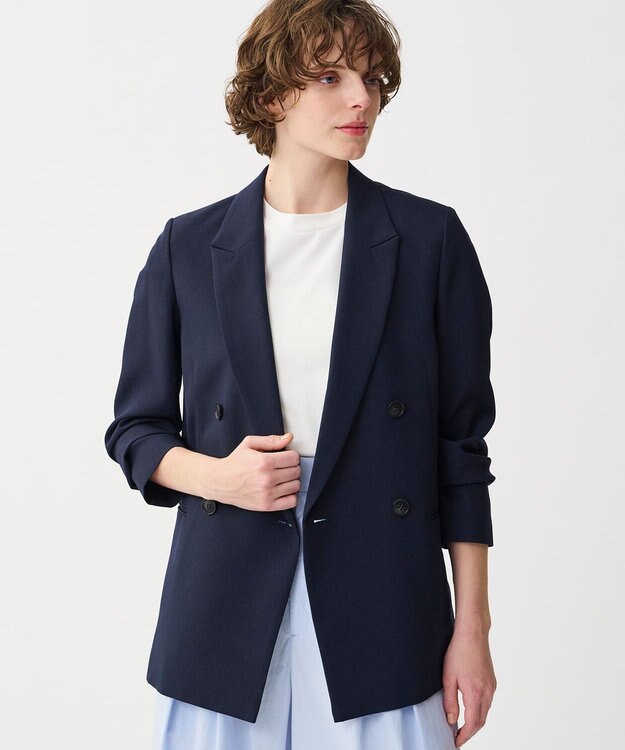 uncrave ウォッシャブルドライサップ ジャケット ネイビー