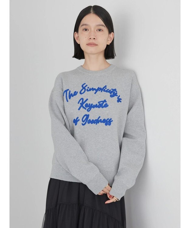 AMERICAN HOLIC サガラ刺繍ミラノリブニットプルオーバー Light Gray Mixture