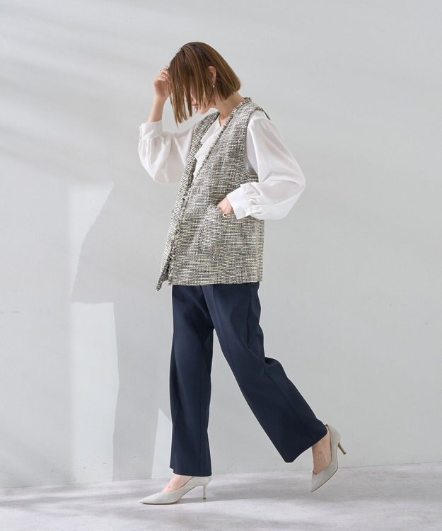 YECCA VECCA サイドベルテッドハイウエストパンツ Navy