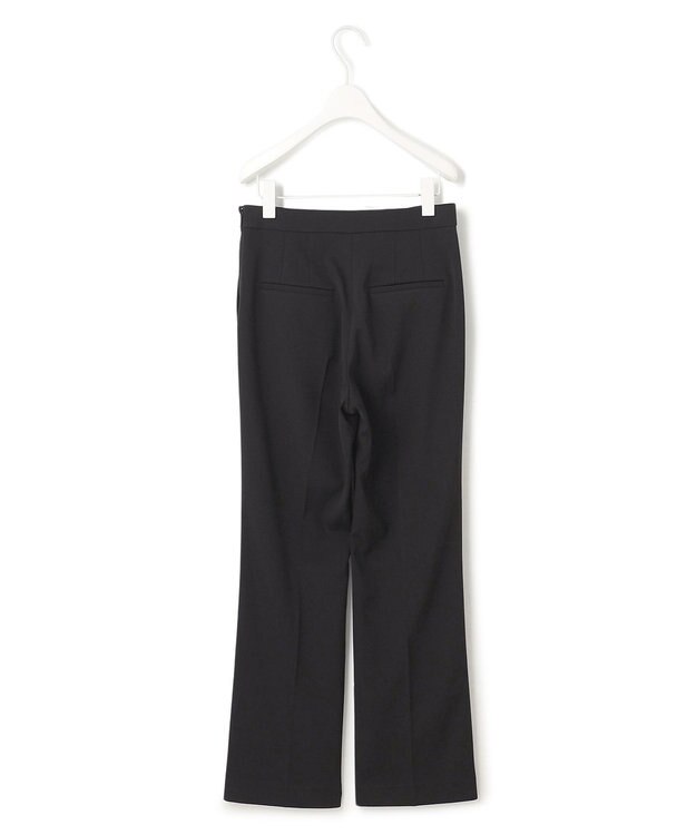 ICB 【WEB限定・洗える】キュプラハイパワーストレッチ セミフレアパンツ ブラック系