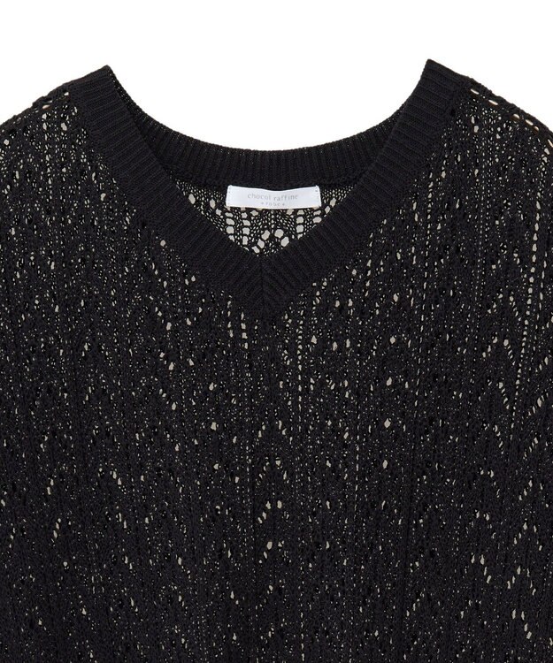 Green Parks 透かし編みニットチュニック Black