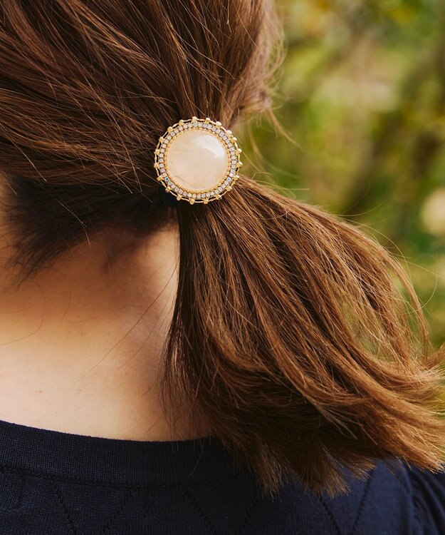 Tiaclasse ポイントカラーストーンゴム　 アイボリー