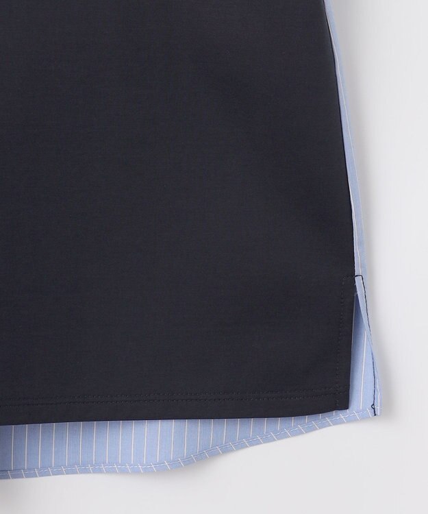 J.PRESS LADIES L プレーティングジャージー ブロッキング カットソー ネイビー系