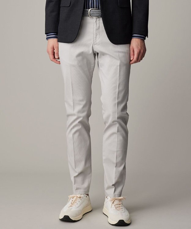 JOSEPH ABBOUD 【キングサイズ・25SS・ウエストも伸びる！オーガニックコットン使用】ハイパワーオーガニックピケ パンツ ライトグレー系7
