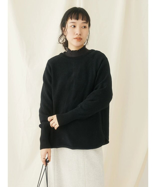CRAFT STANDARD BOUTIQUE ７Ｇモールニット　ヘンリーＰＯ　Ｌ／Ｓ Black