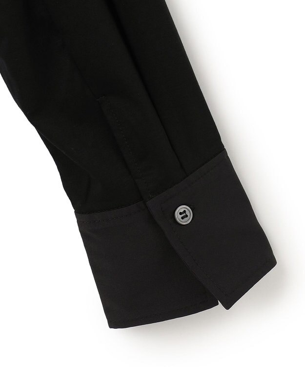 ICB 【洗える】 コンビネーションジャージー ピンタックカットソー ブラック系