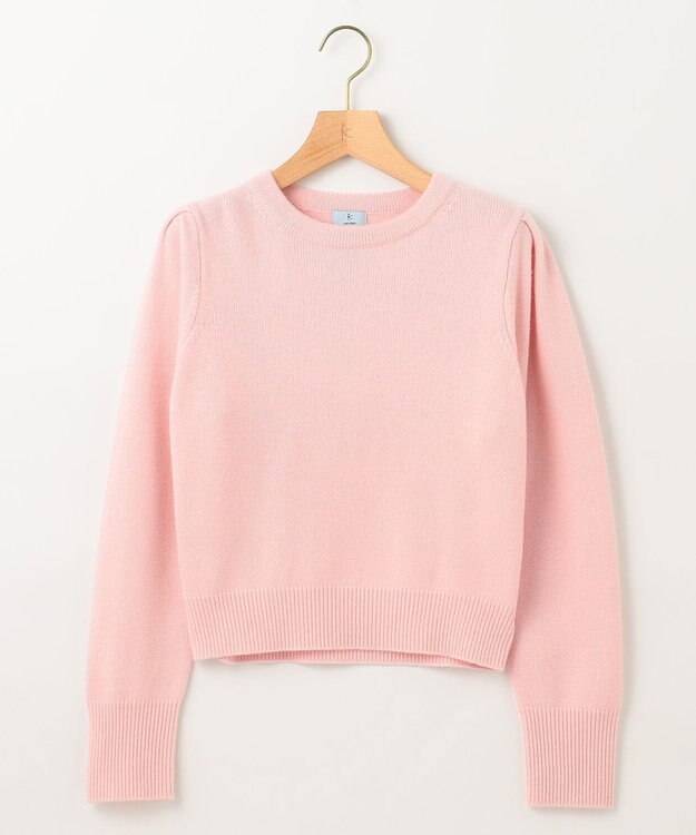 組曲 L 【アンサンブル対応可】ピュアカシミヤクロップド丈ニット ピンク系