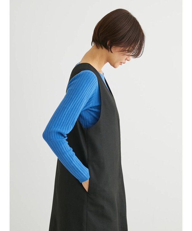 Green Parks ３ｗａｙで着られるツイード風ジャンスカ Black