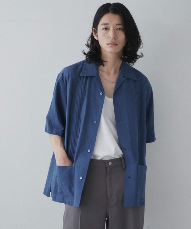 WEGO 【ユニセックス着用ITEM】キューバシャツ ブルー