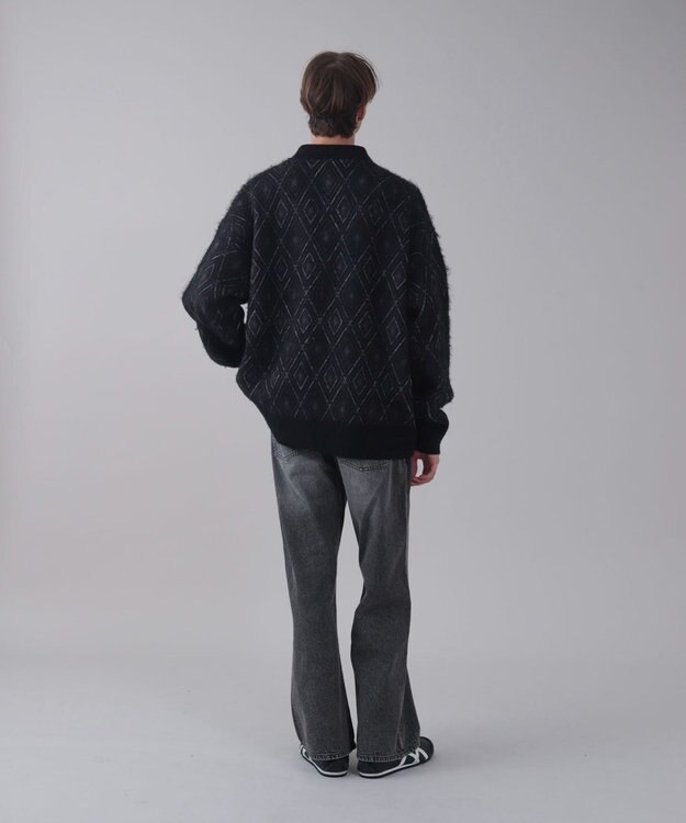 WEGO 【ユニセックス着用ITEM】アーガイルニットポロ ブラック