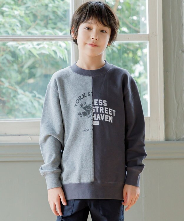 J.PRESS KIDS 【100-130cm】パッチワーク ブルプリント トレーナー グレー系