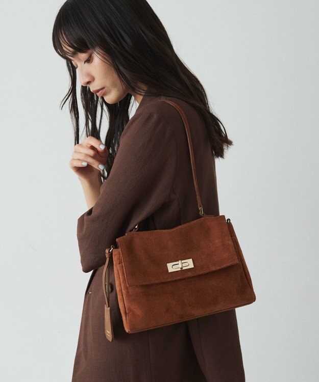 russet スエードフラップミニトートバッグ(CE-1722-WEB) Brown
