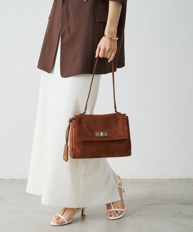 russet スエードフラップミニトートバッグ(CE-1722-WEB) Brown