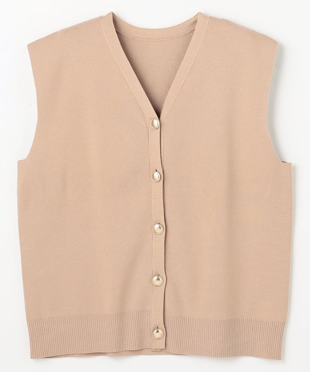 ANY メタルボタンニットベスト ベージュ